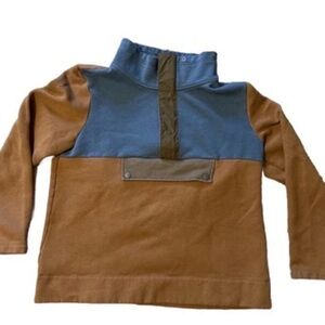 LL Bean Signature Men's XL Colorblock Anorak Sweater Brown/Blue Outdoors Casual